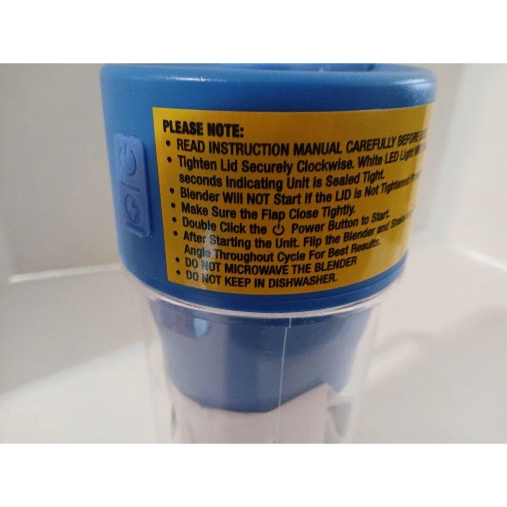 Hy-Impact Better Blender 16 Oz Cordless USB Rechargeable Turbo Power No Box BLUE